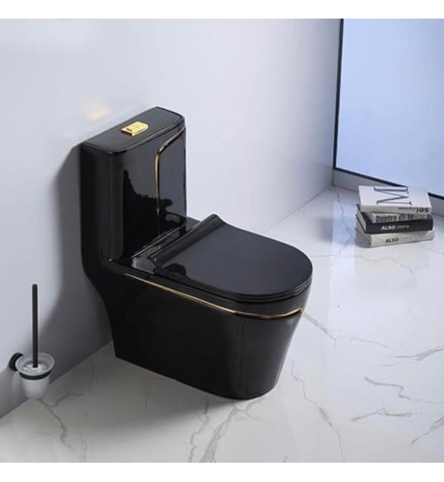 Bàn cầu 1 khối màu đen Miken MKB-0894BL