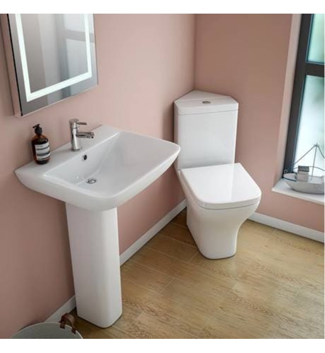 Bàn cầu 2 khối góc thoát ngang Miken MK-0770W