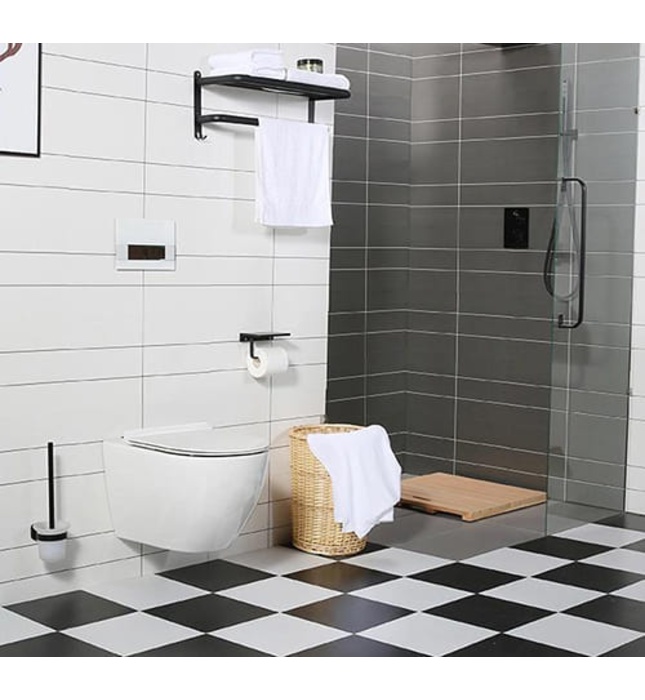 Bàn cầu treo tường két nước âm tường Miken MKB-2478 