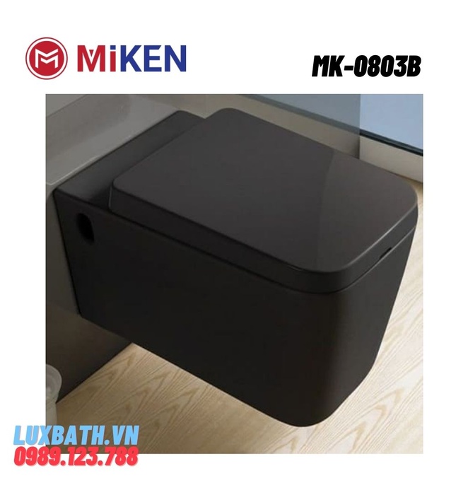 Bàn cầu treo tường màu đen Miken MK-0803B 