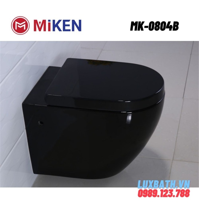 Bàn cầu treo tường màu đen Miken MK-0804B