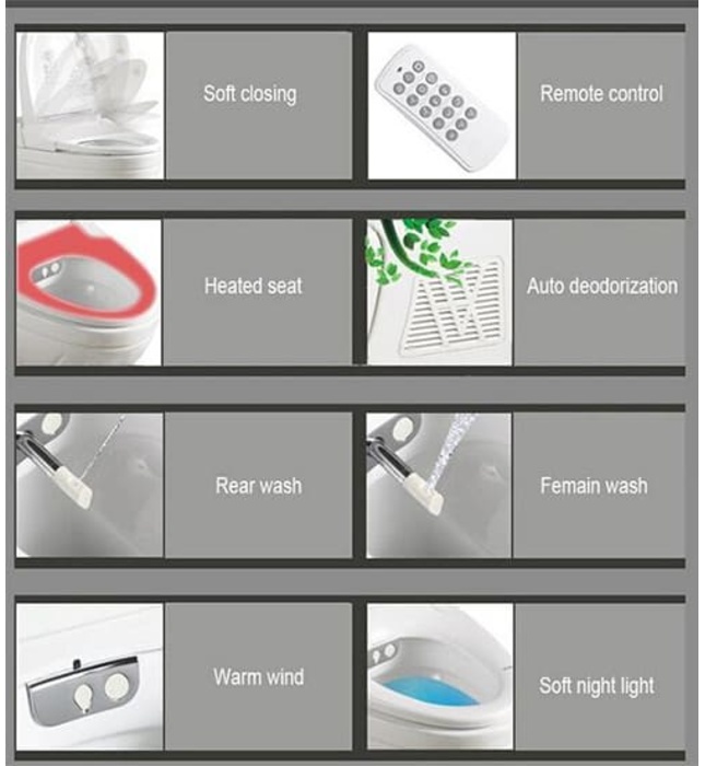 Bàn cầu điện tử màu đỏ Miken BSJK-D9R