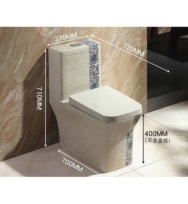 Bàn cầu 1 khối hoa văn Miken MKB-2036 