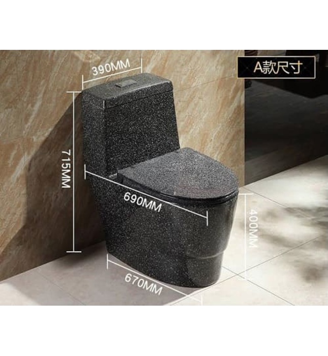 Bàn cầu 1 khối màu đen Miken MKB-2038 