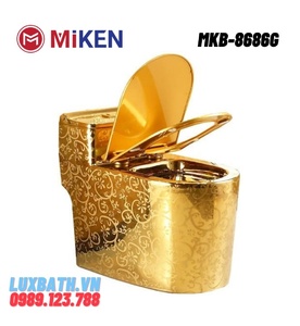 Bàn cầu 1 khối mạ vàng Miken MKB-8686G 