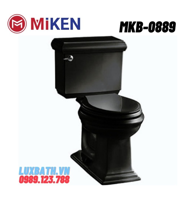 Bàn cầu 2 khối màu đen Miken MKB-0889