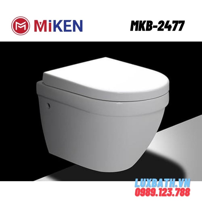Bàn cầu treo tường két nước âm tường Miken MKB-2477 
