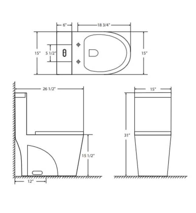 Bàn cầu 1 khối màu đen Miken MKB-0890