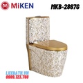 Bàn cầu 1 khối mạ vàng hoa văn Miken MKB-2867G