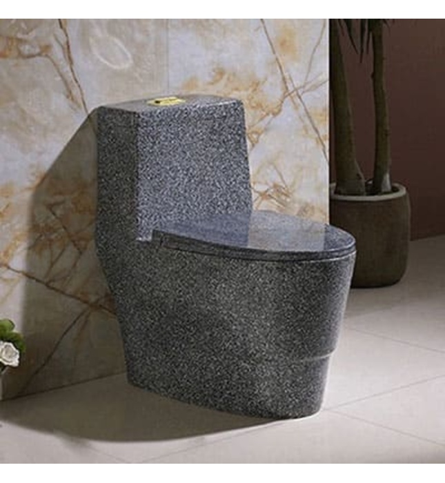 Bàn cầu 1 khối nắp rơi êm màu đen Moonoah MN-1242