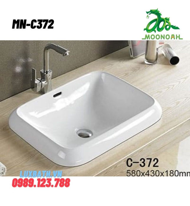 Chậu rửa Lavabo dương vành Moonoah MN-C372