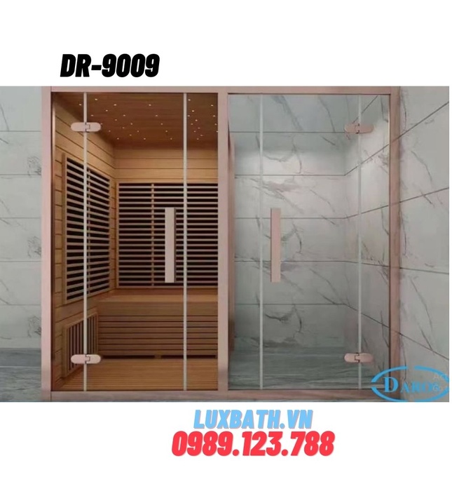 Phòng xông hơi khô kết hợp vách kính tắm Daros DR-9009