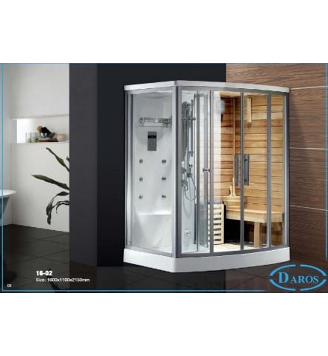 Phòng xông hơi khô kết hợp xông hơi ướt Daros DR 16-02 1.6m