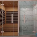 Phòng xông hơi khô kết hợp vách kính tắm Daros DR-9009