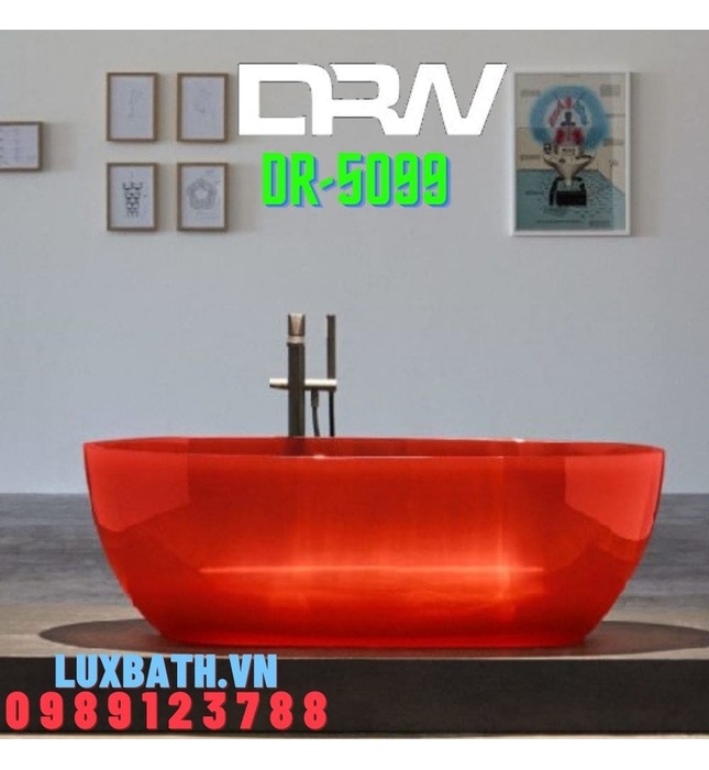 Bồn tắm lập thể đá nhân tạo màu đỏ DRW DR-5099 1700cm