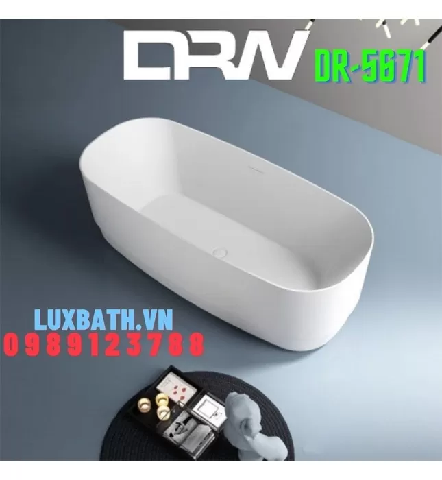 Bồn Tắm Solid Surface Đặt Sàn DRW DR-5671 1.7m