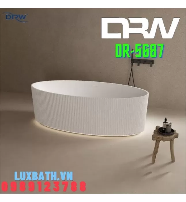 Bồn Tắm Solid Surface Đặt Sàn DRW DR-5687 1.8m