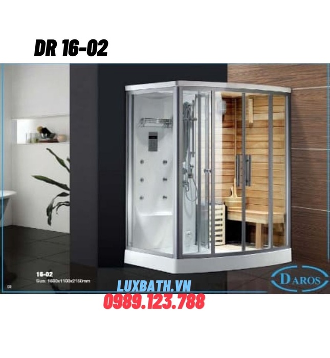Phòng xông hơi khô kết hợp xông hơi ướt Daros DR 16-02 1.6m