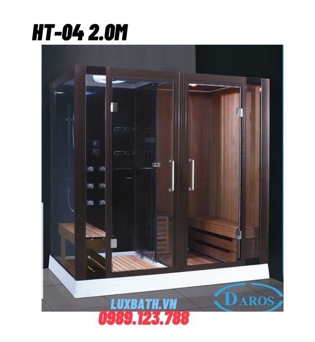 Phòng xông hơi khô kết hợp xông hơi ướt Daros HT-04 2.0m