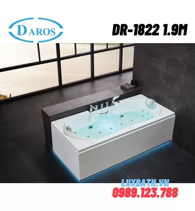 Bồn Tắm Massage Áp Tường Daros DR-1822 1.9m