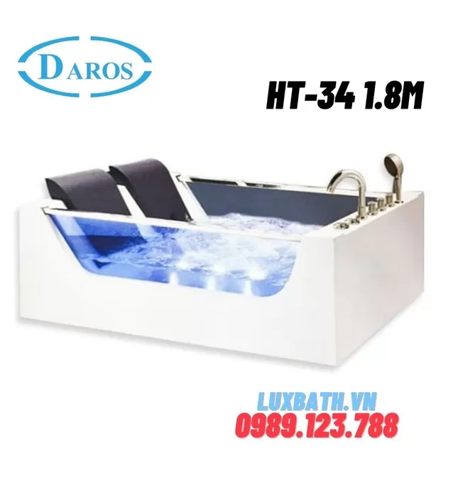 Bồn Tắm Massage Áp Tường Daros HT-34 1.8m