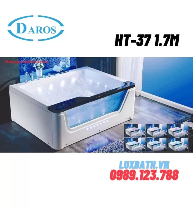 Bồn Tắm Massage Áp Tường Daros HT-37 1.7m