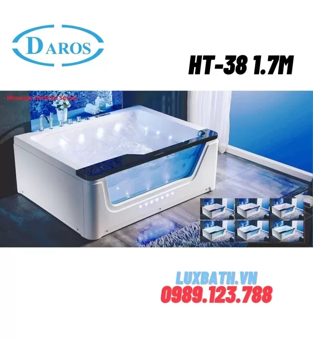 Bồn Tắm Massage Áp Tường Daros HT-38 1.7m