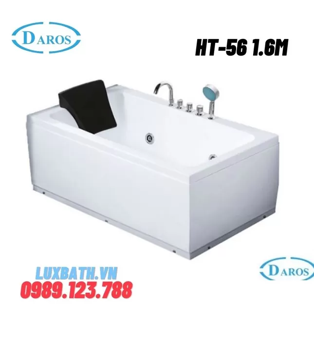 Bồn Tắm Massage Áp Tường Daros HT-56 1.6m