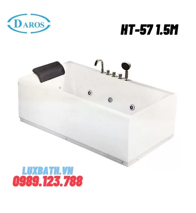 Bồn Tắm Massage Áp Tường Daros HT-57 1.5m