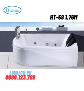 Bồn Tắm Massage Áp Tường Daros HT-58 1.76m