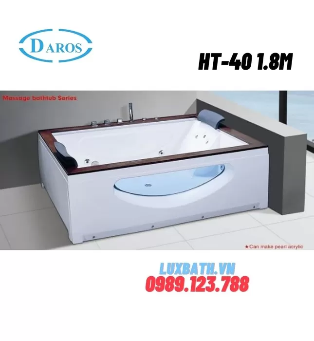 Bồn Tắm Massage Áp Tường Daros HT-40 1.8m