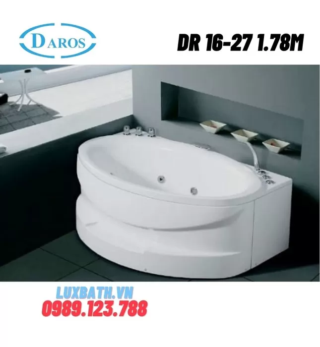 Bồn Tắm Massage Áp Tường Daros DR 16-27 1.78m