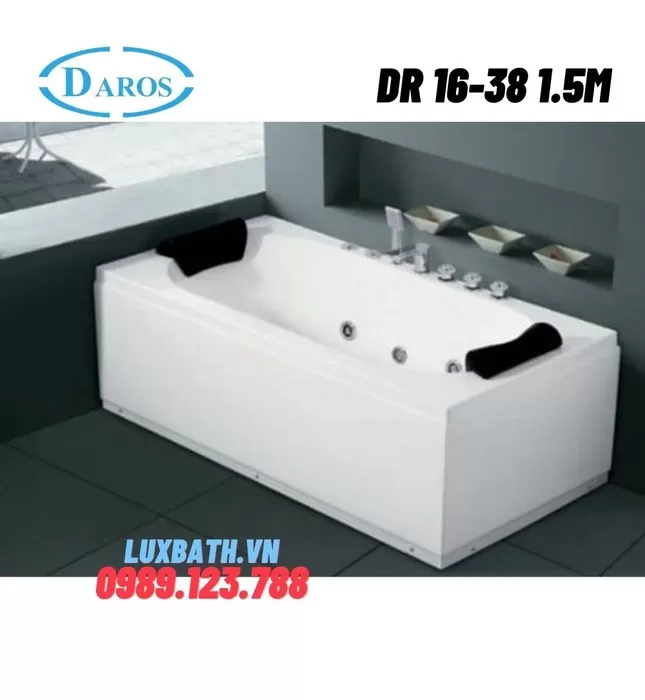 Bồn Tắm Massage Áp Tường Daros DR 16-38 1.5m