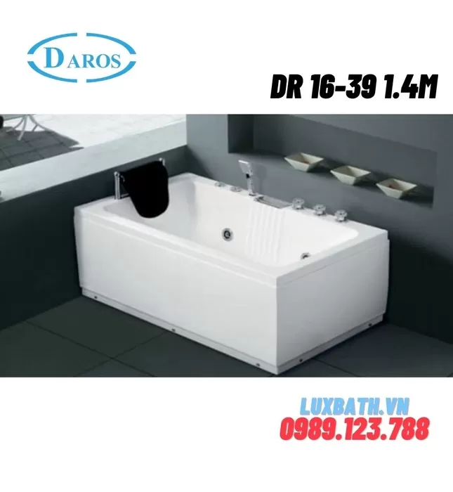 Bồn Tắm Massage Áp Tường Daros DR 16-39 1.4m