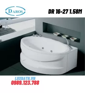Bồn Tắm Massage Áp Tường Daros DR 16-27 1.6m