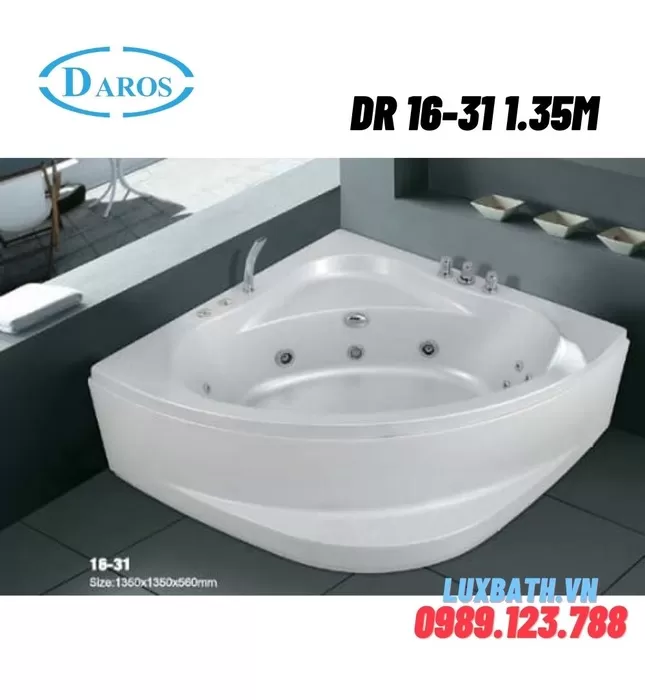 Bồn Tắm Góc Massage Daros DR 16-31 1.35m