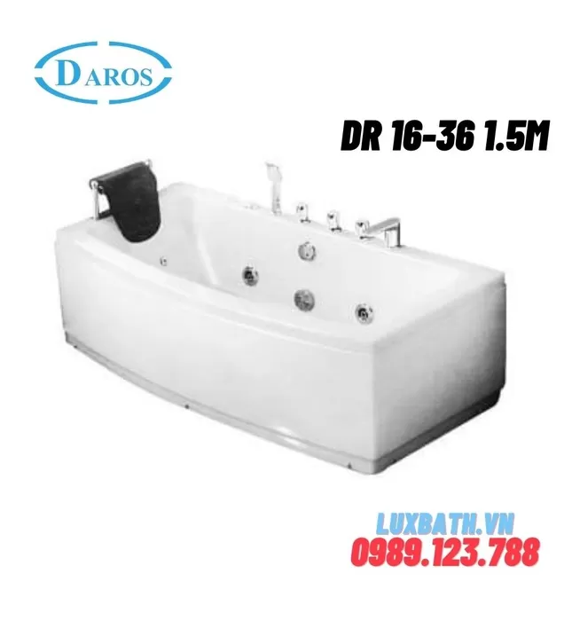 Bồn Tắm Massage Áp Tường Daros DR 16-36 1.5m