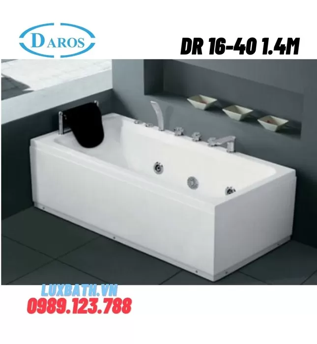 Bồn Tắm Massage Áp Tường Daros DR 16-40 1.4m