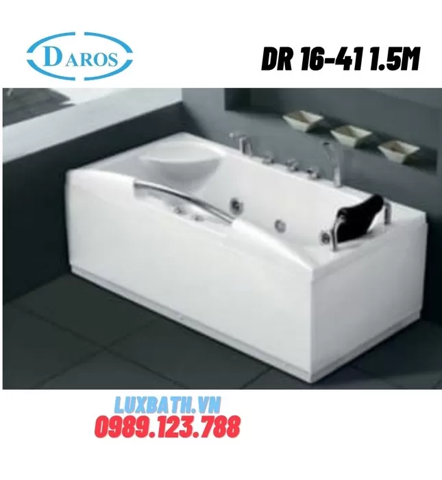 Bồn Tắm Massage Áp Tường Daros DR 16-41 1.5m