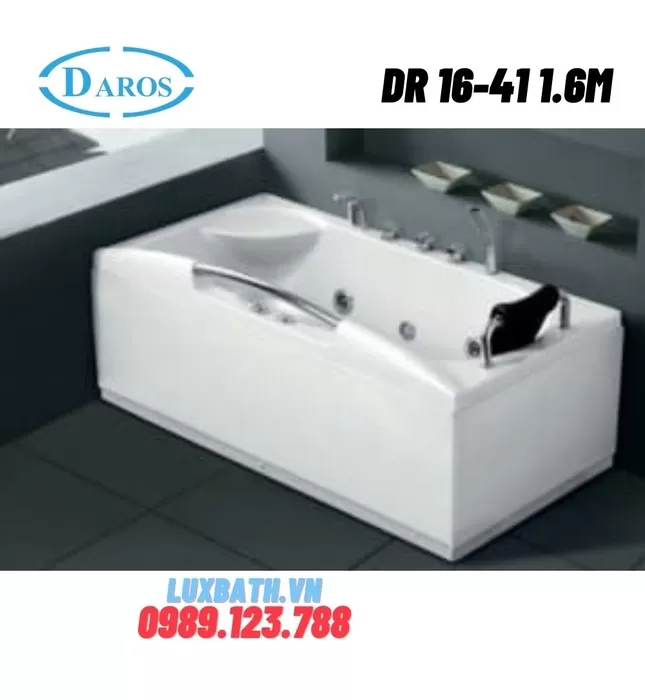 Bồn Tắm Massage Áp Tường Daros DR 16-41 1.6m