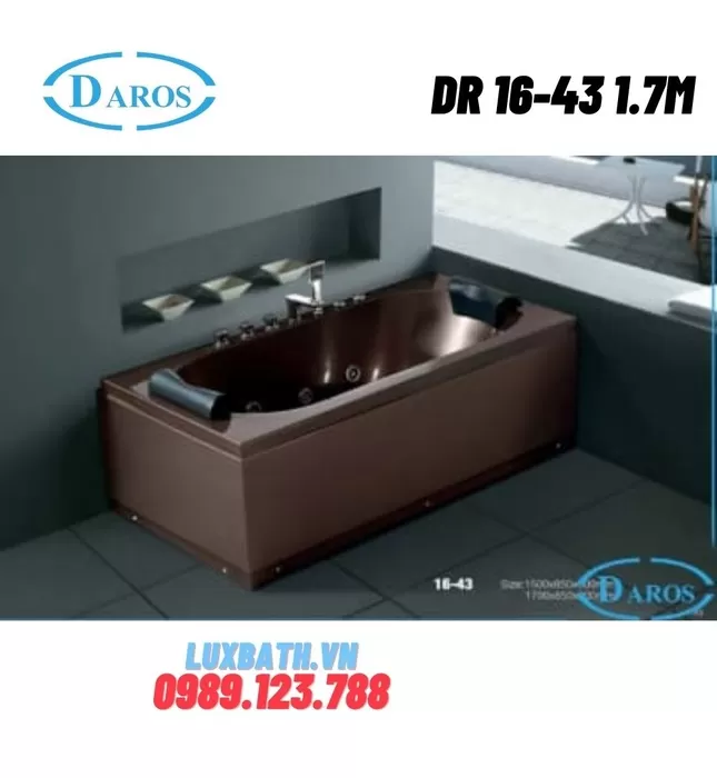 Bồn Tắm Massage Áp Tường Daros DR 16-43 1.7m