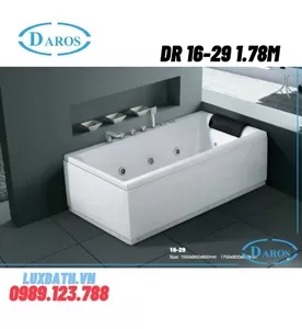 Bồn Tắm Massage Áp Tường Daros DR 16-29 1.8m
