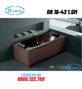 Bồn Tắm Massage Áp Tường Daros DR 16-43 1.5m