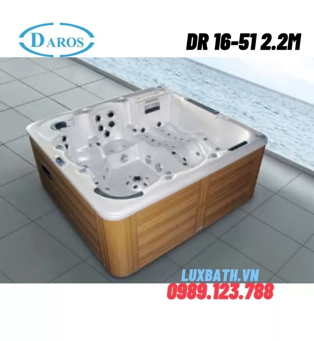 Bồn Tắm Jacuzzi Massage Độc Lập Daros DR 16-51 2.2m