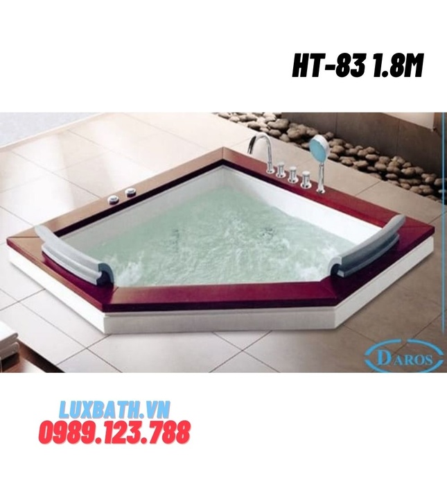 Bồn tắm massage ngũ giác âm sàn Daros HT-83 1.8m 