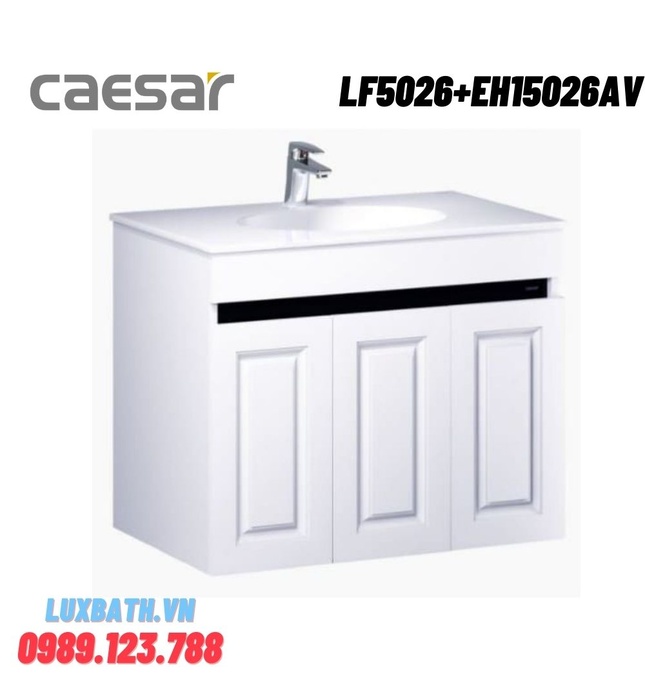 Bộ Tủ chậu lavabo Treo Tường Caesar LF5026+EH15026AV Màu trắng