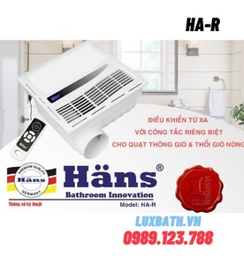 Quạt thổi nóng âm trần có điều khiển Hans HA-R