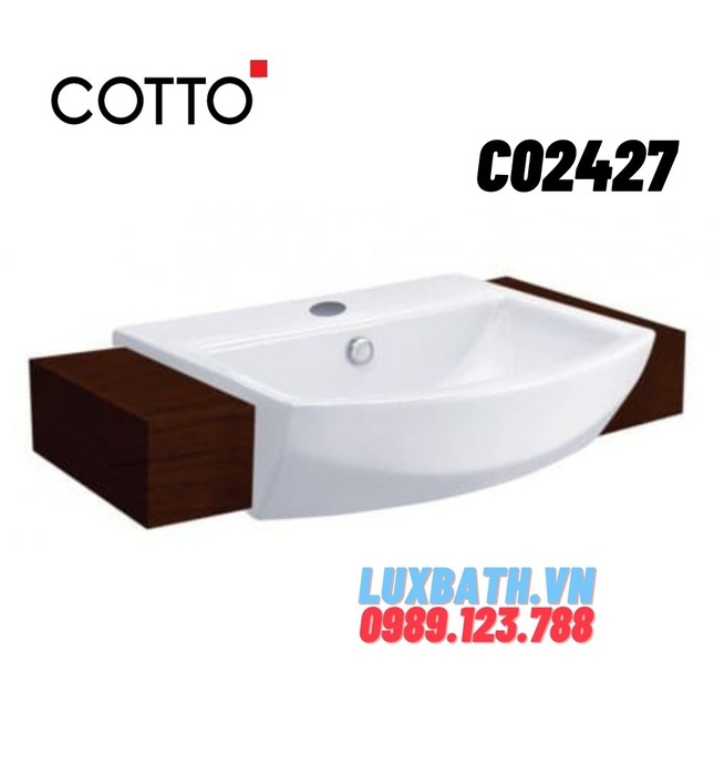 Chậu Rửa Lavabo COTTO C02427 Tetragon Bán Dương Bàn