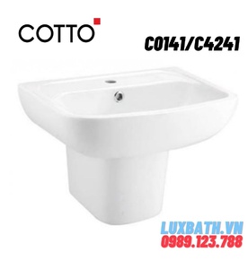 Chậu Rửa Lavabo COTTO C0141/C4241 Brio Treo tường Chân Ngắn