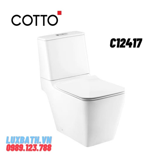 Bàn Cầu 2 Khối COTTO C12417 Simply Modish Xả Nhấn Nắp Êm